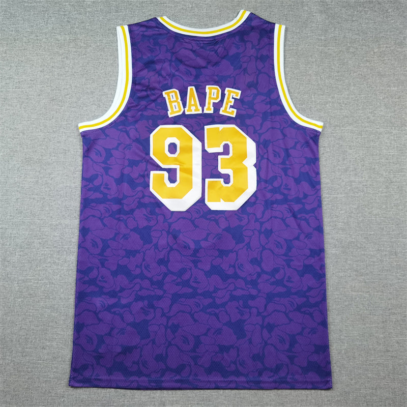 Men's Los Angeles Lakers BAPE #93 Purple 1996/97 Hardwood Classics Swingman Jerseys
