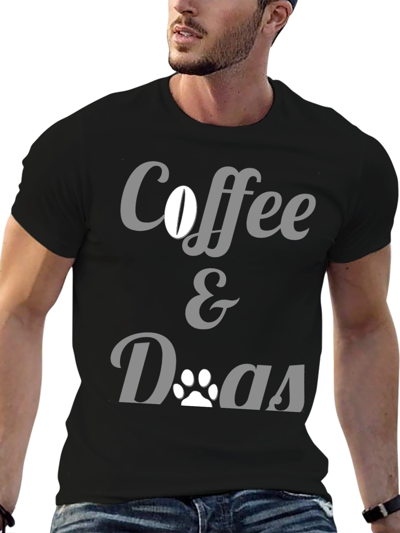 Coffee & Dogs Graphic Tee - Unisex Black T-Shirt