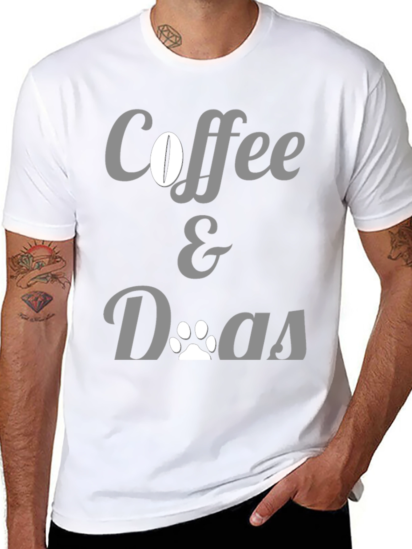 Coffee & Dogs Graphic Tee - Unisex Black T-Shirt