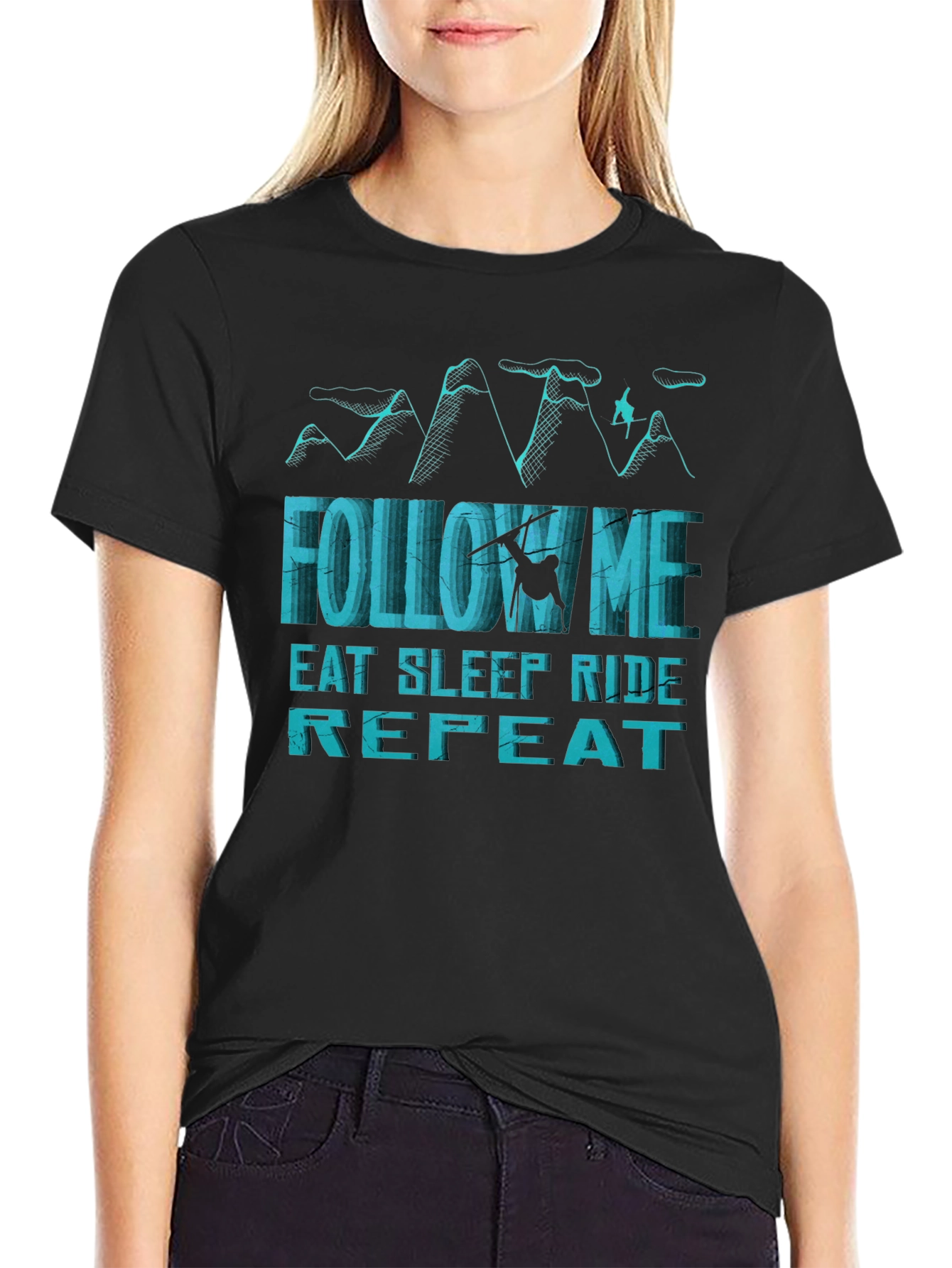 Follow Me Skiing Graphic Tee