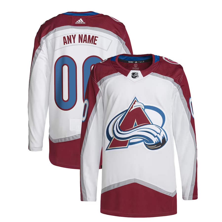Men's Colorado Avalanche White Away Custom Primegreen Authentic Pro Jerseys