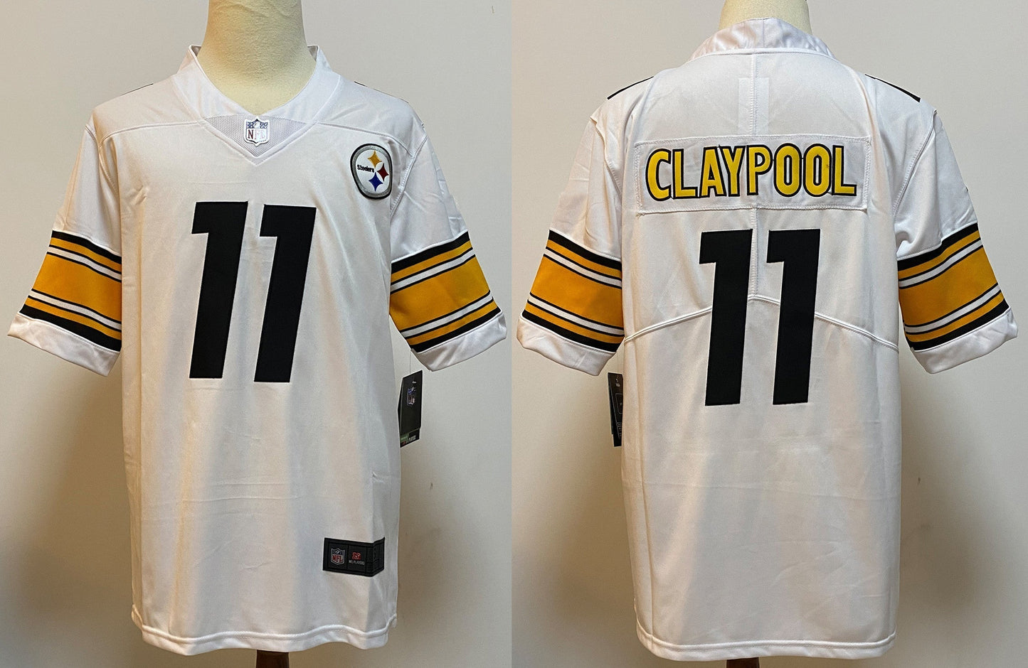 Men's Pittsburgh Steelers Chase Claypool #11 White Player Game Jerseys