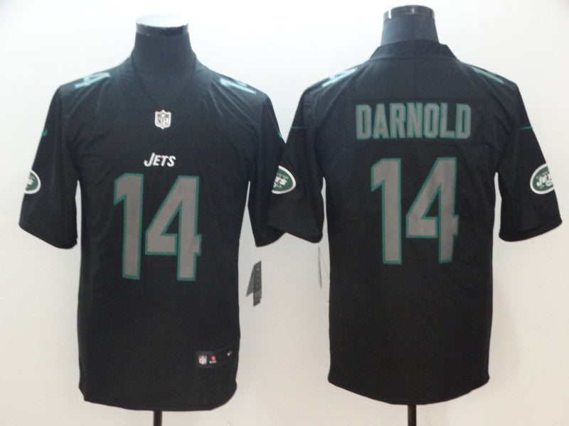 Men's New York Jets Sam Darnold #14 Black Player Game Jerseys