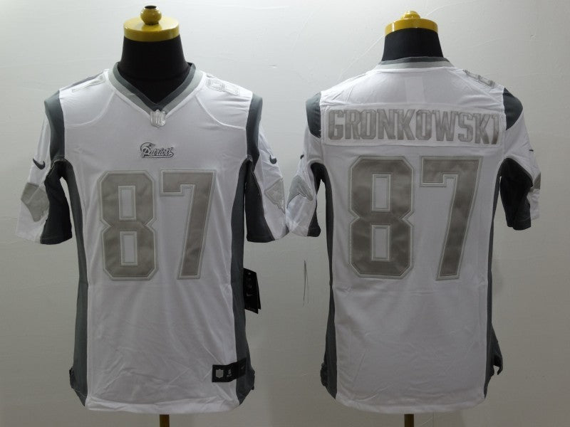 Men's New England Patriots Rob Gronkowski #87 White Player Game Jerseys