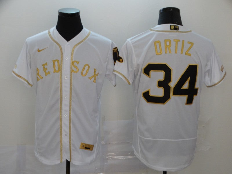 Men's Boston Red Sox David Ortiz #34 White Fashion Stitched Jerseys