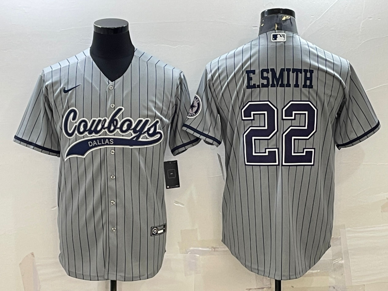 Men's Dallas Cowboys Emmitt Smith #22 Gray Game Player Jerseys Joint Edition