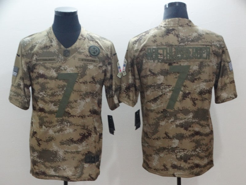 Men's Pittsburgh Steelers Ben Roethlisberger #7 Camouflage Game Jerseys