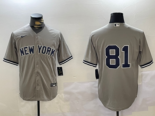 Men's New York Yankees Luis Gil #81 Gray Player Jerseys