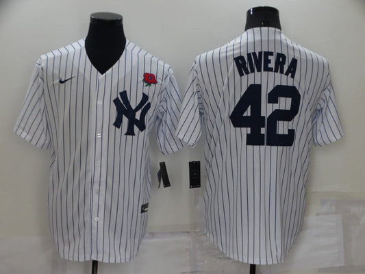 Men's New York Yankees Mariano Rivera #42 White Replica Player Jerseys