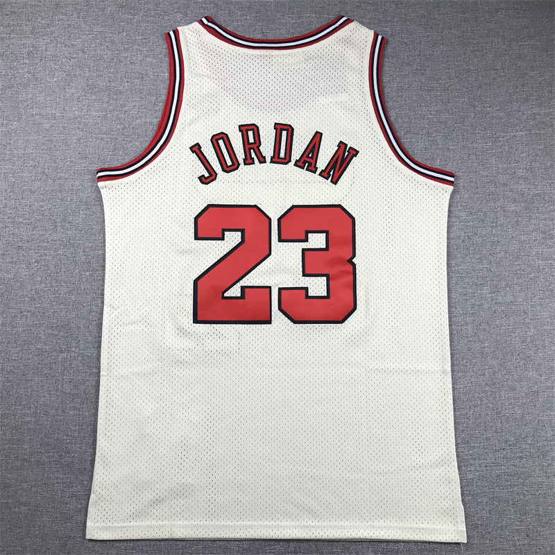 Men's Chicago Bulls Michael Jordan #23 Cream Hardwood Classics Swingman Jerseys