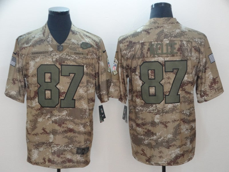 Men's Kansas City Chiefs Travis Kelce #87 Camouflage Game Jerseys