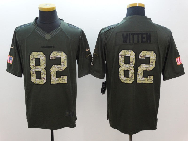 Men's Dallas Cowboys Jason Witten #82 Army Green Game Jerseys