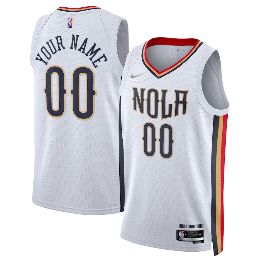 Men's New Orleans Pelicans White 2021/22 Swingman Custom Jerseys - City Edition