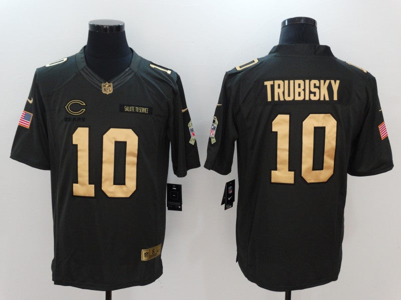 Men's Chicago Bears Mitch Trubisky #10 Black Game Jerseys