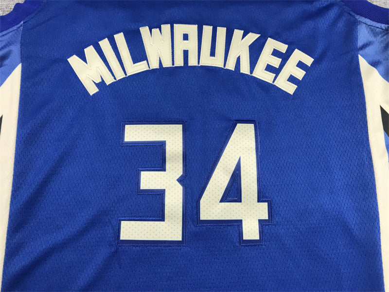Men's Milwaukee Bucks Giannis Antetokounmpo #34 Royal 2022/23 Swingman Jerseys - City Edition