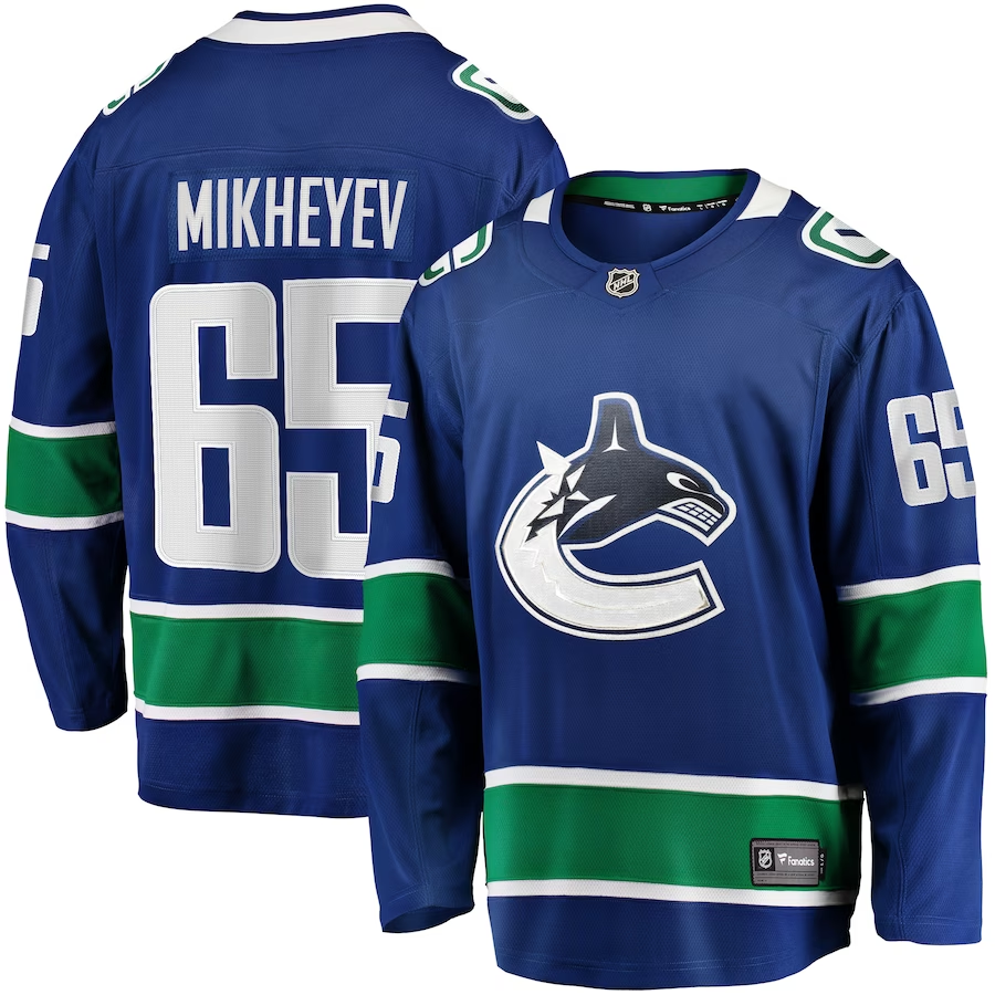 Men's Vancouver Canucks Ilya Mikheyev #65 Blue Home Breakaway Jerseys
