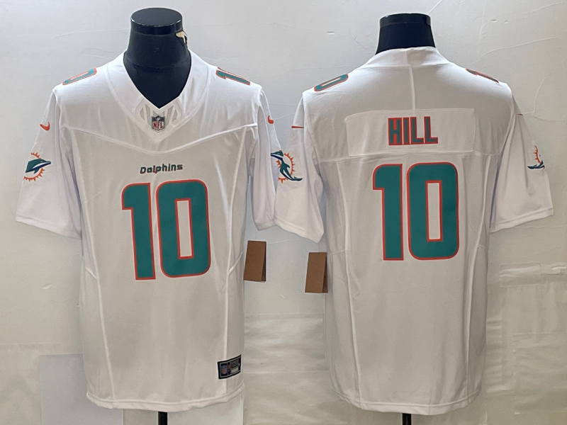 Men's Miami Dolphins Tyreek Hill #10 White Game Jerseys