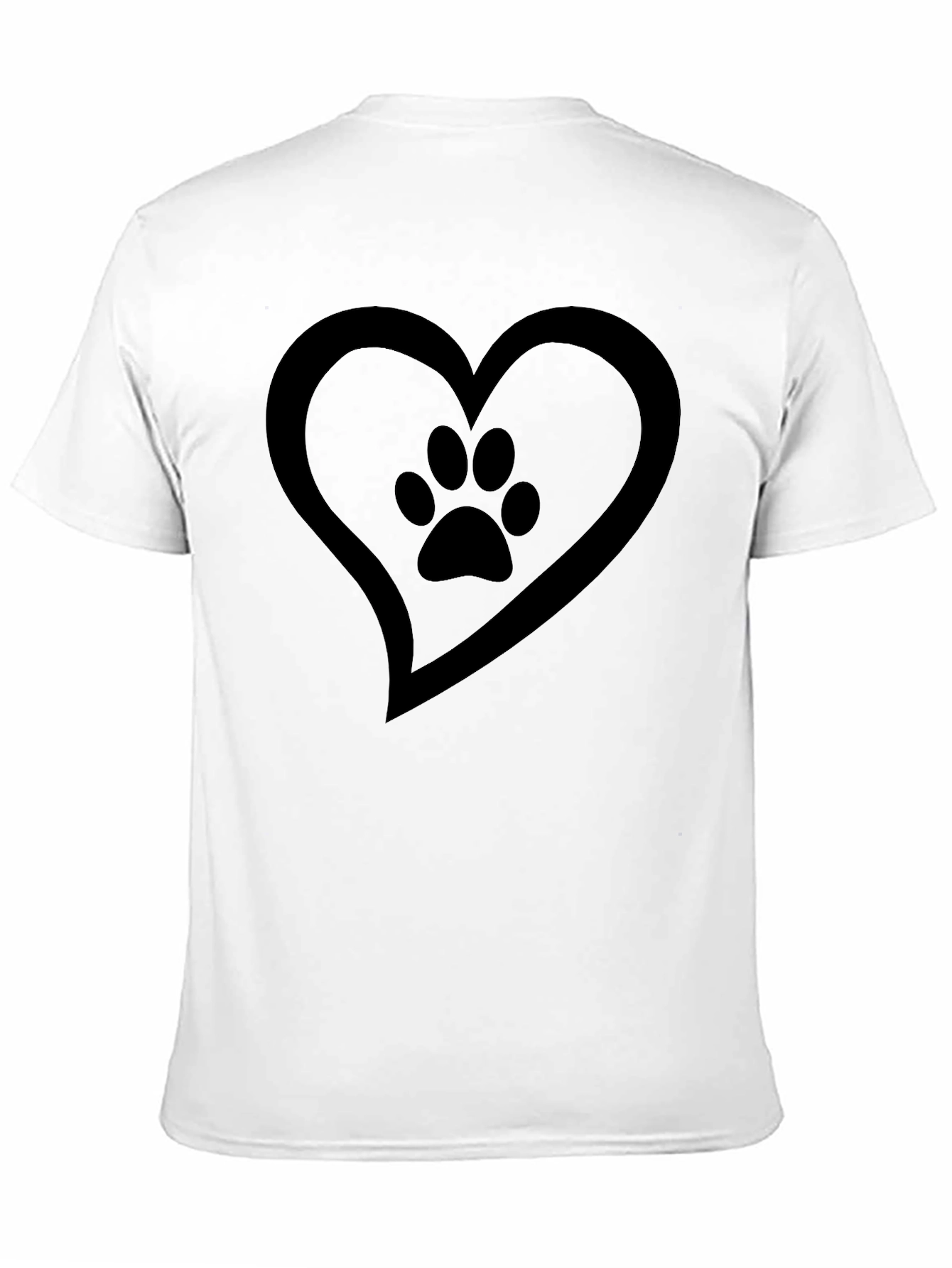 Paw Print Heart Graphic Tee - Black