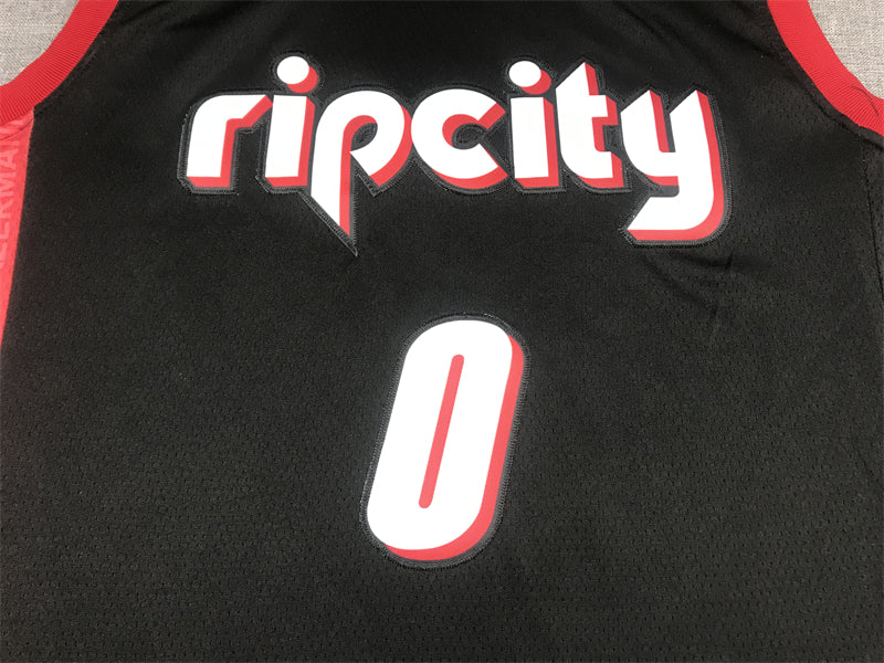 Men's Portland Trail Blazers Damian Lillard Black Swingman Jerseys - City Edition