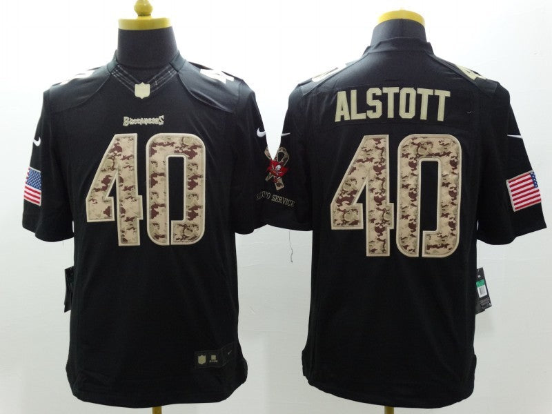 Men's Tampa Bay Buccaneers Mike Alstott #40 Black Game Player Jerseys