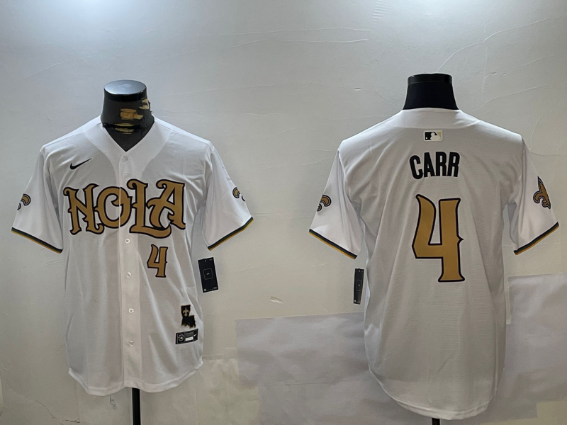 Men's New Orleans Saints Derek Carr #4 White Player Jerseys