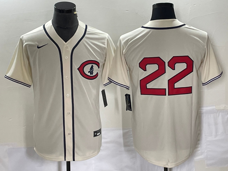 Men's Chicago Cubs Mark Prior #22 Cream Player Name Jerseys