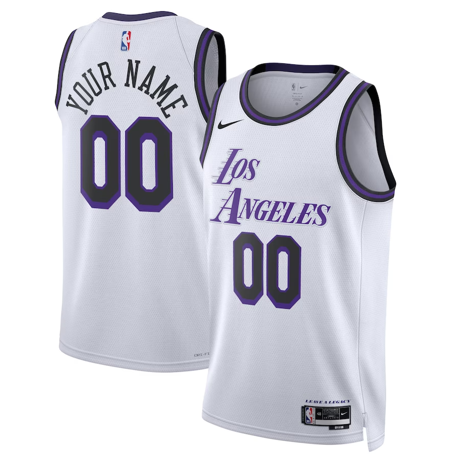 Men's Los Angeles Lakers White 2022/23 Swingman Custom Jerseys - City Edition