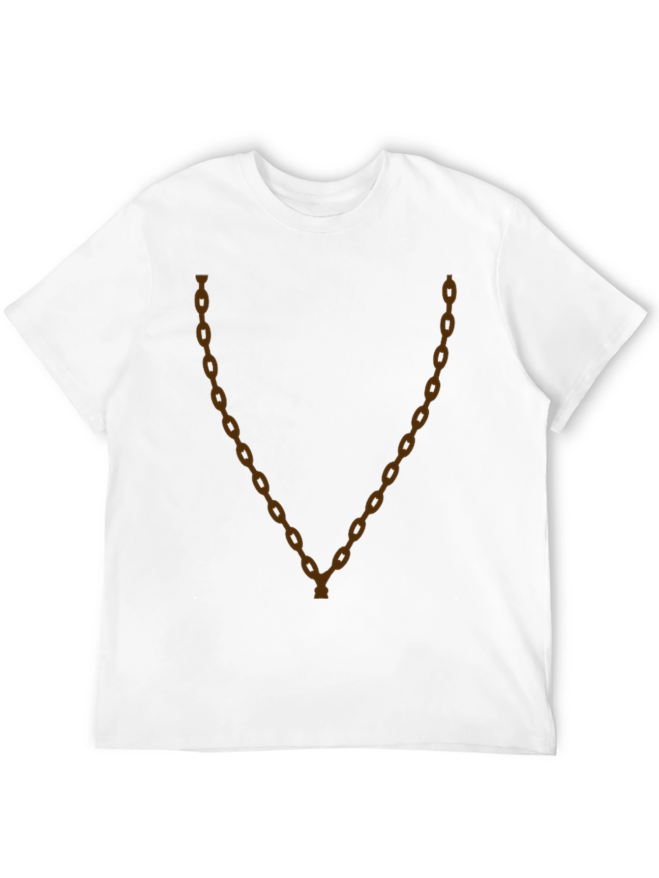Mens Black T-Shirt with Chain Design
