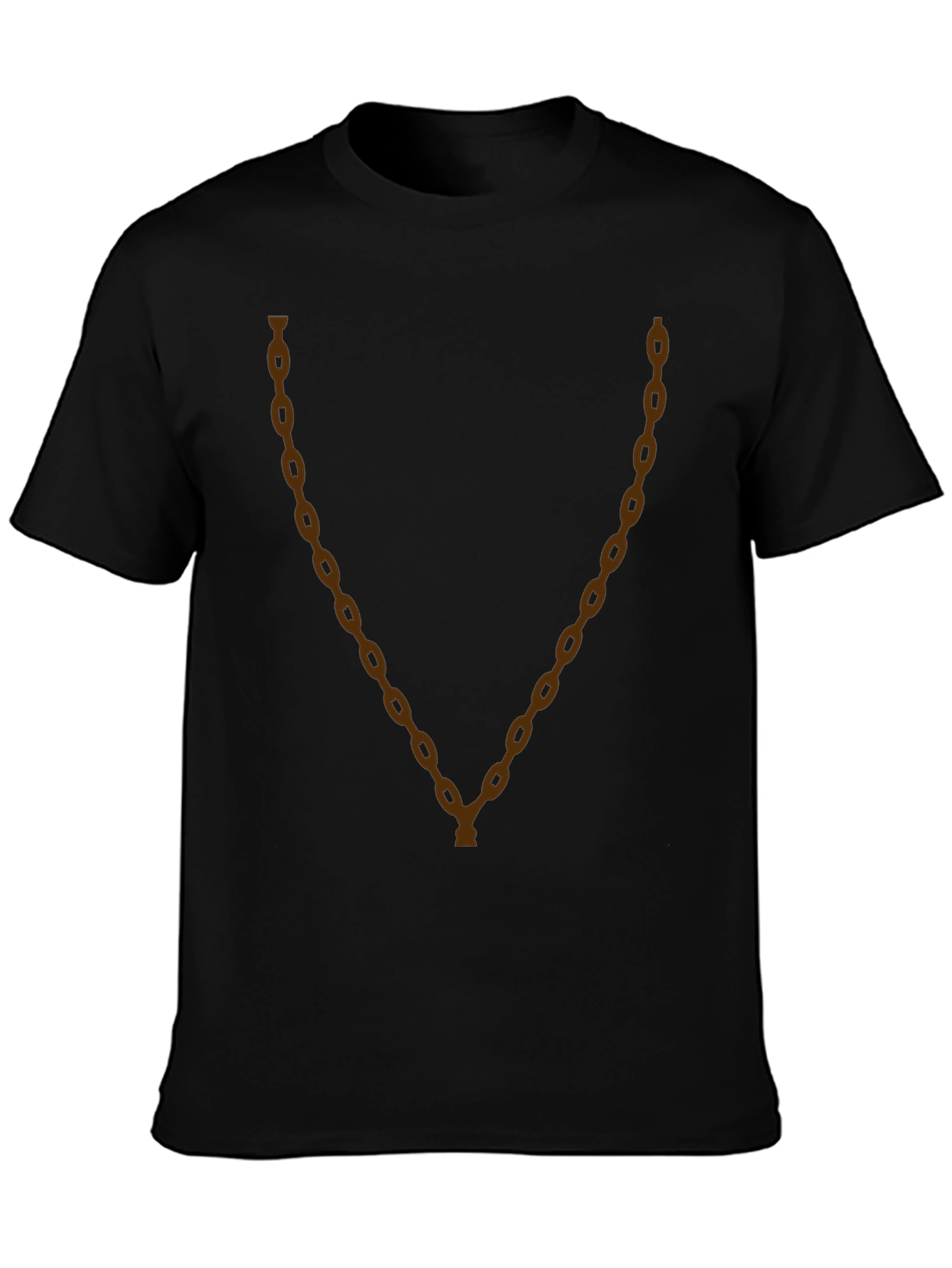 Mens Black T-Shirt with Chain Design