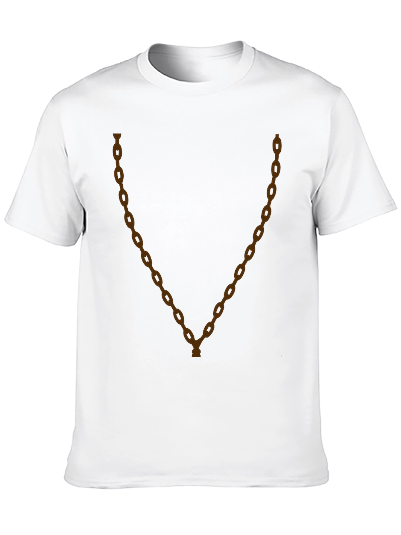 Mens Black T-Shirt with Chain Design