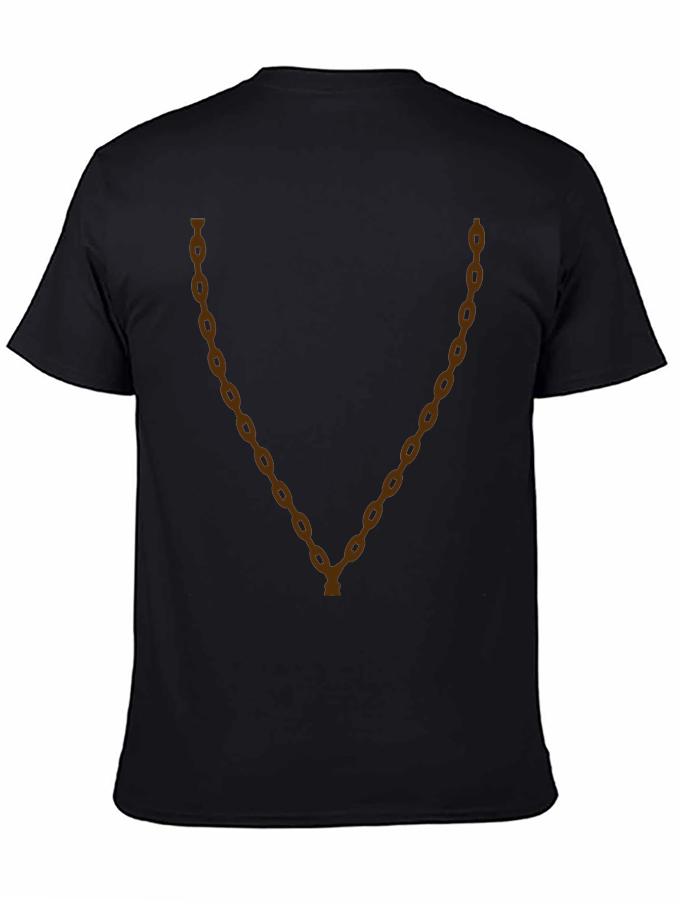 Mens Black T-Shirt with Chain Design