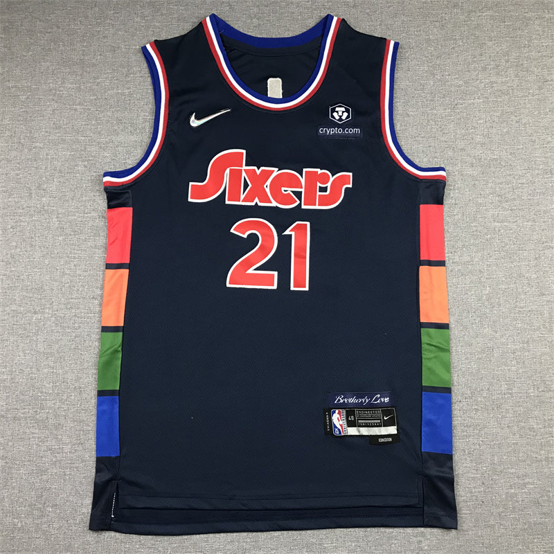Men's Philadelphia 76ers Joel Embiid Navy 2021/22 Swingman Jerseys - City Edition