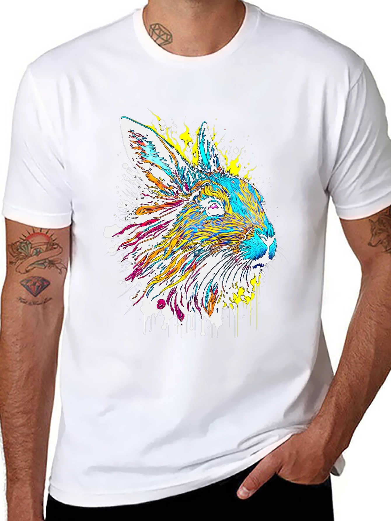 Psychedelic Rabbit Graphic T-Shirt