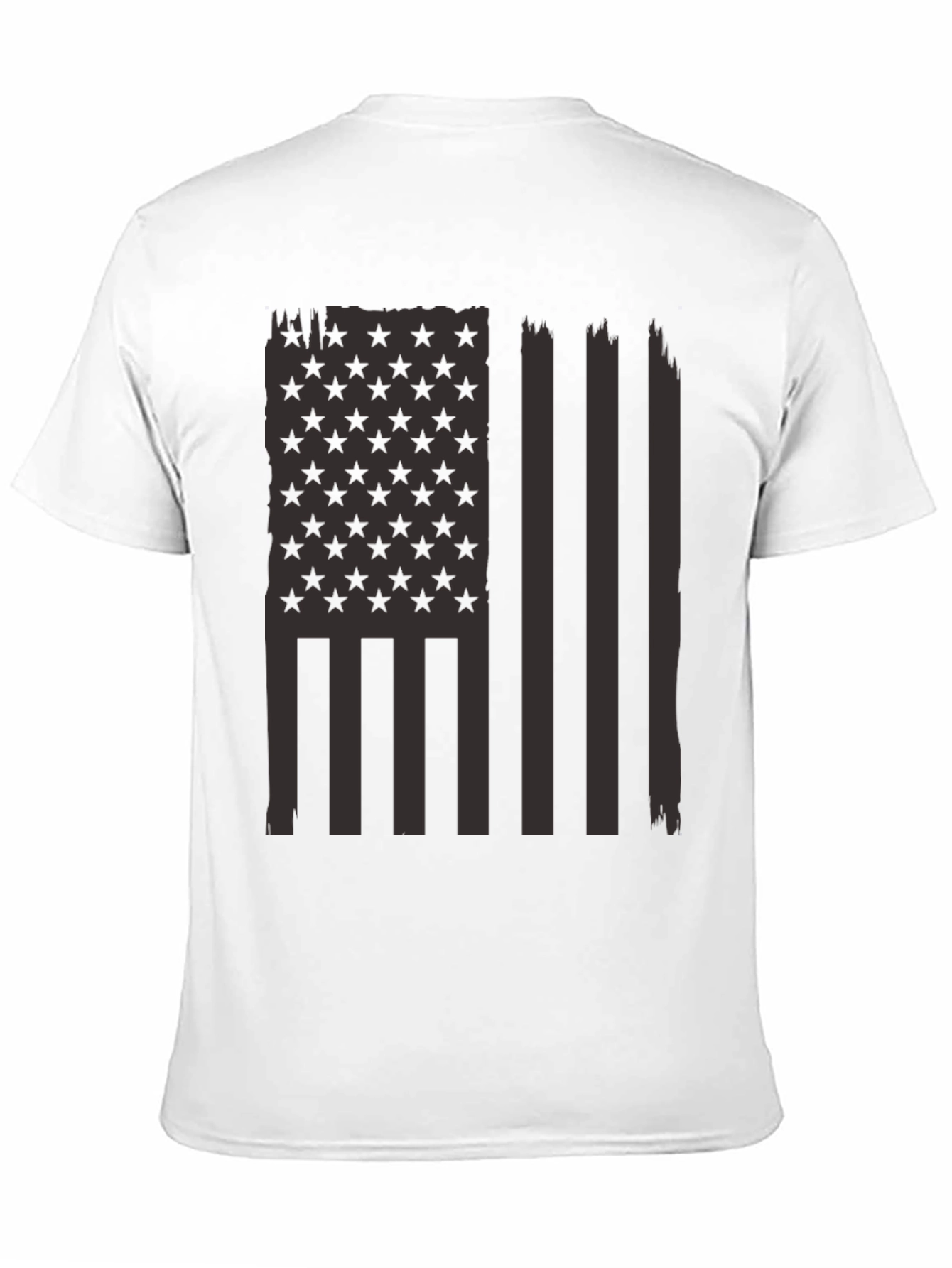 Distressed American Flag Graphic Tee - Black