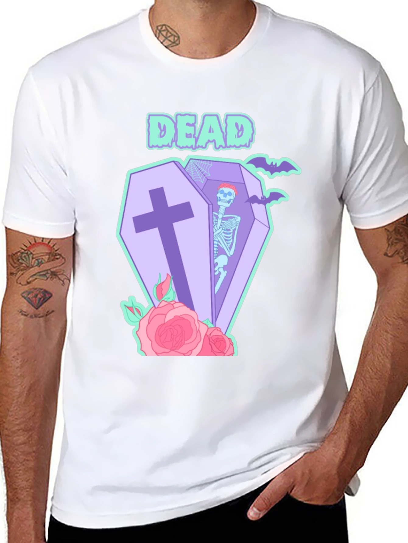 Black T-Shirt with Dead Coffin Design