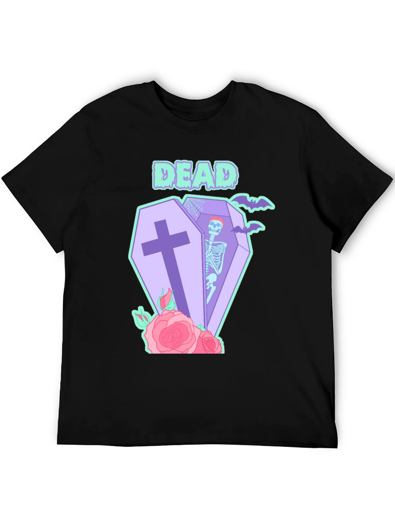 Black T-Shirt with Dead Coffin Design
