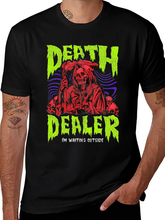 Death Dealer Graphic Print Tee - Grim Reaper Style