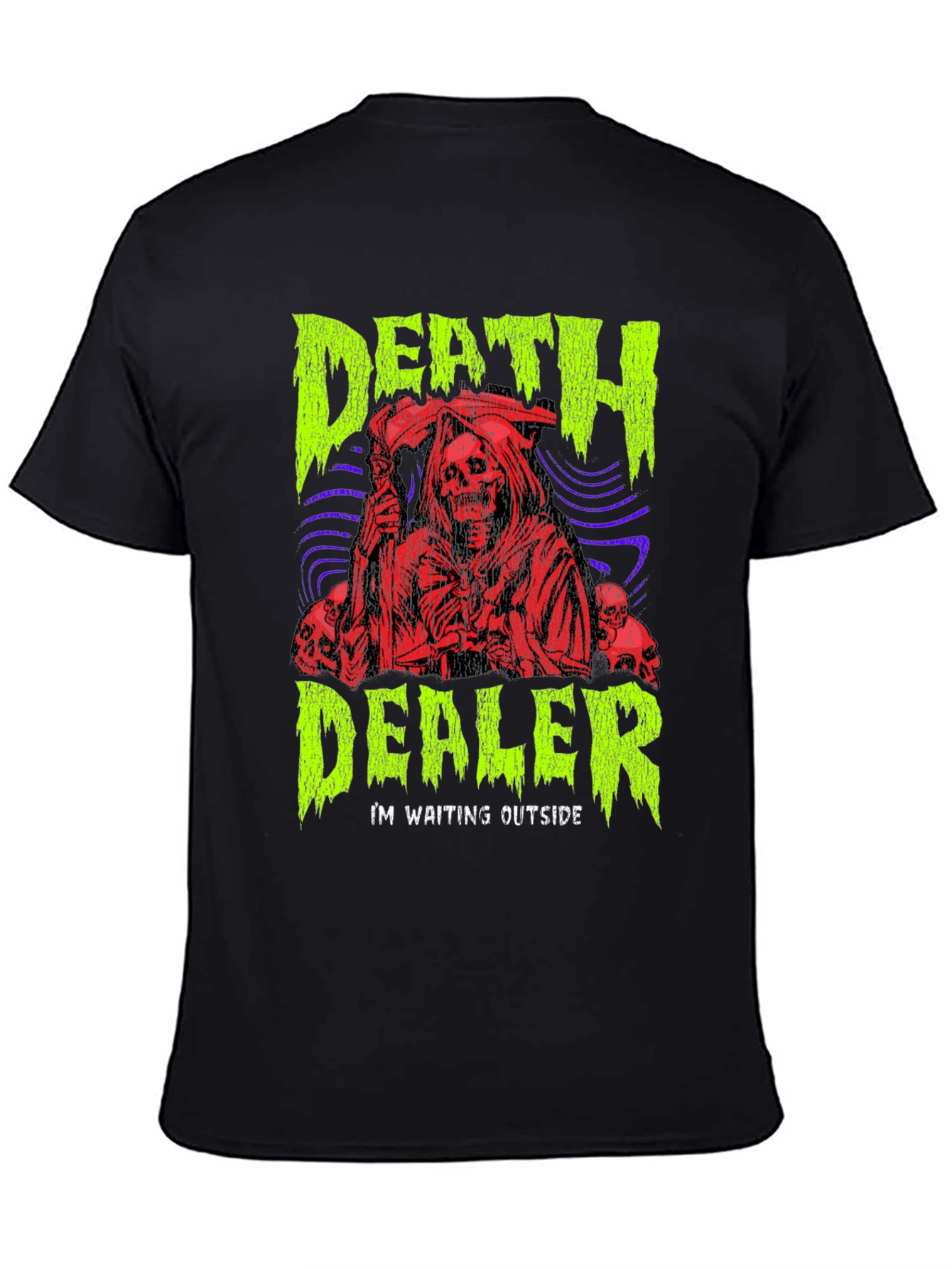 Death Dealer Graphic Print Tee - Grim Reaper Style