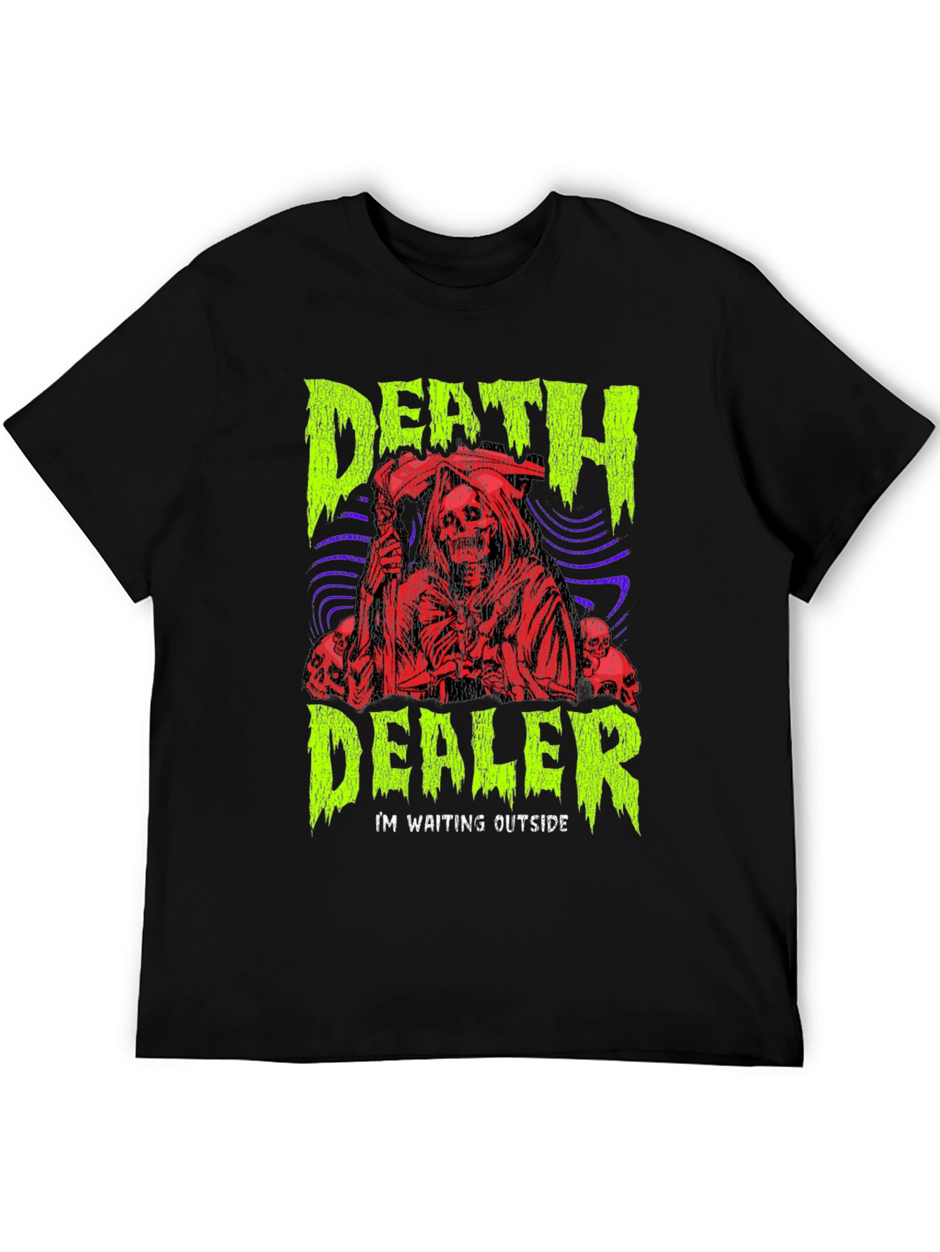 Death Dealer Graphic Print Tee - Grim Reaper Style