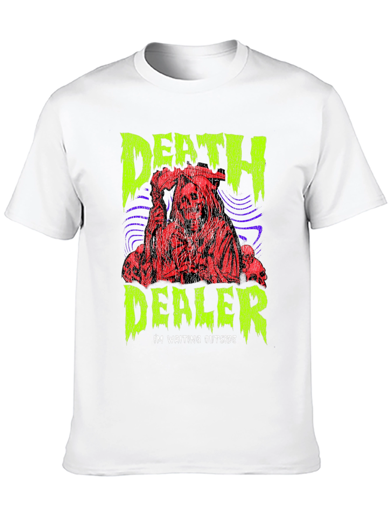 Death Dealer Graphic Print Tee - Grim Reaper Style
