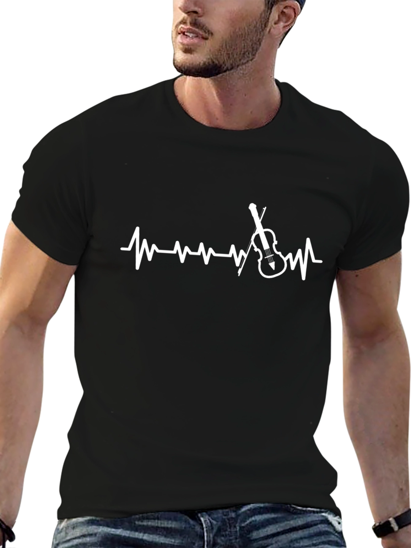 Violin Heartbeat Graphic Tee - Musicians T-Shirt