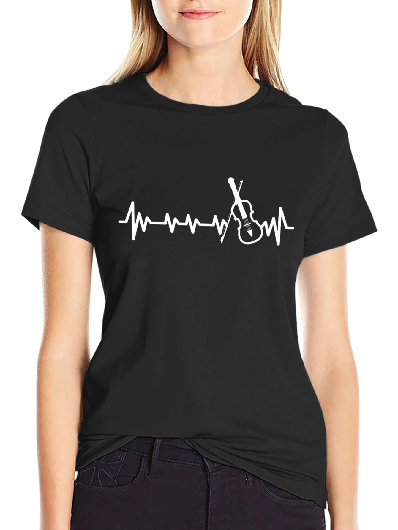 Violin Heartbeat Graphic Tee - Musicians T-Shirt