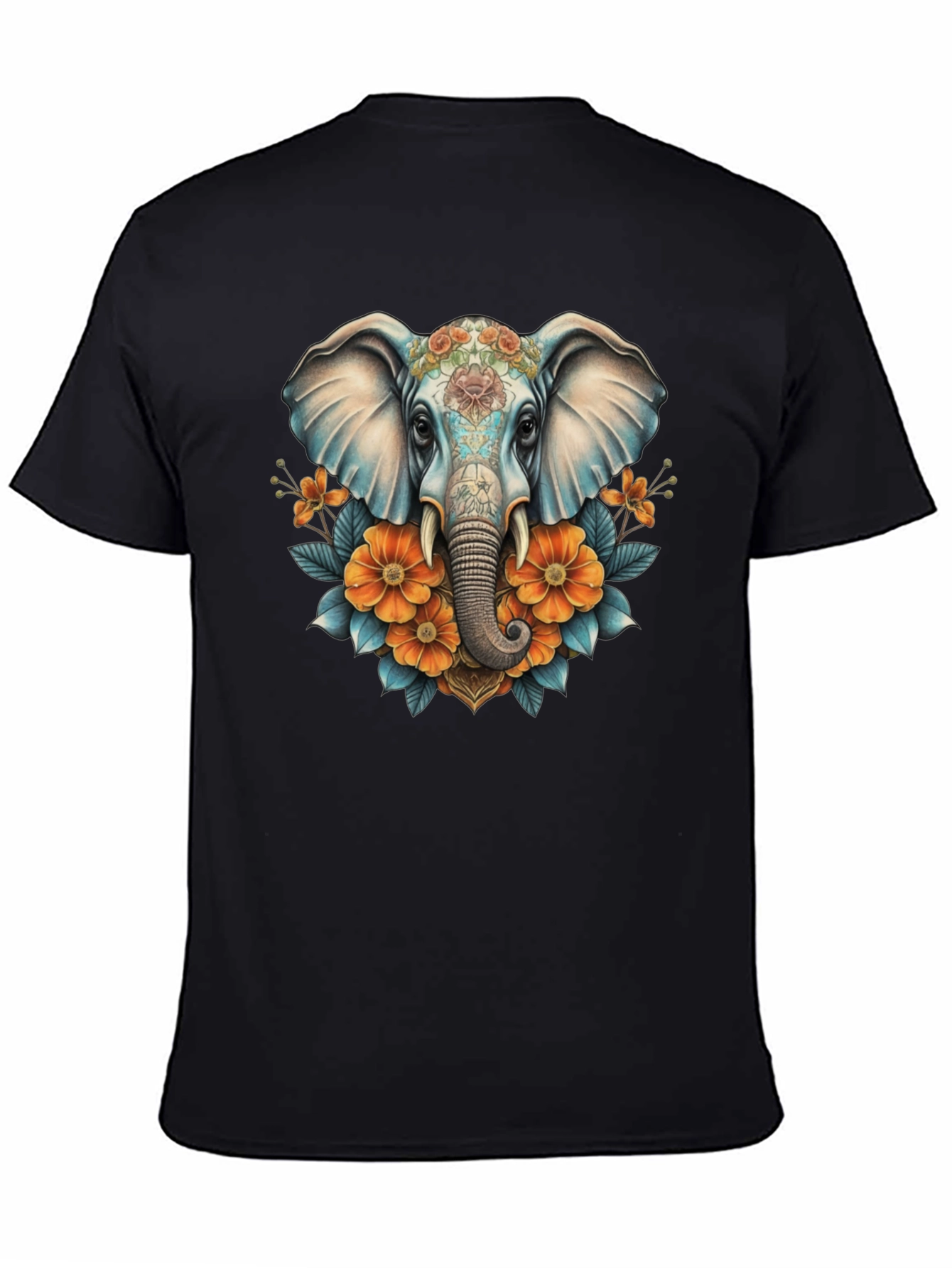 Elephant Floral T-Shirt - Artistic Design