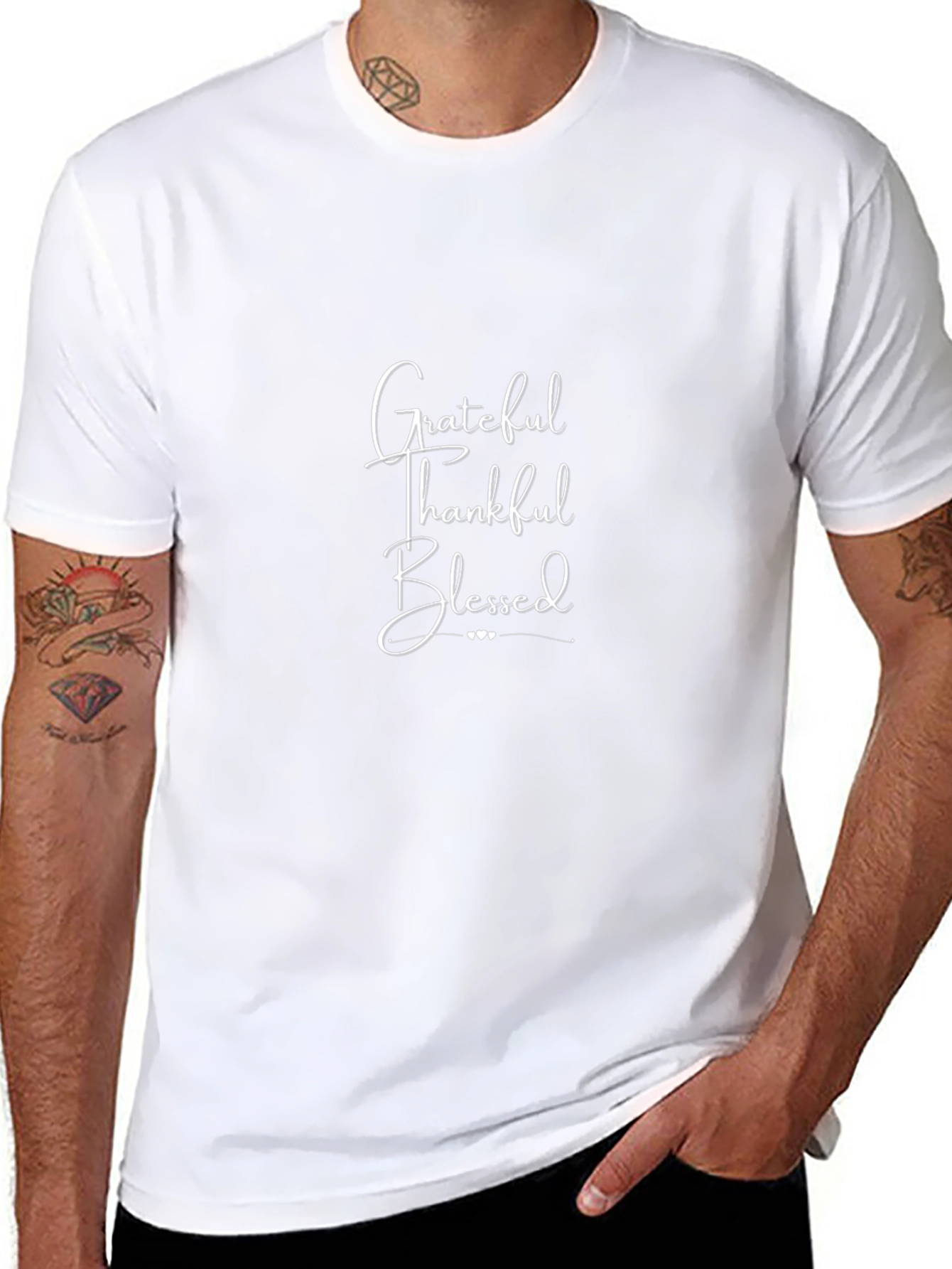 Grateful Thankful Blessed Black T-Shirt