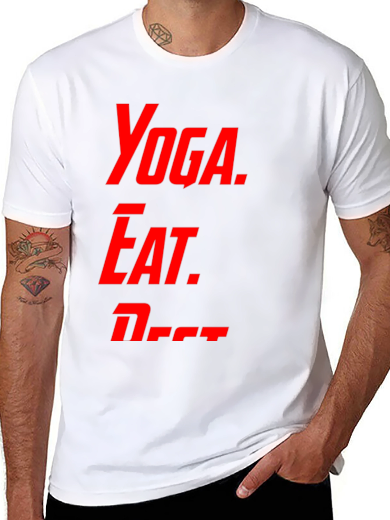 Yoga Eat Nap Mens Graphic T-Shirt