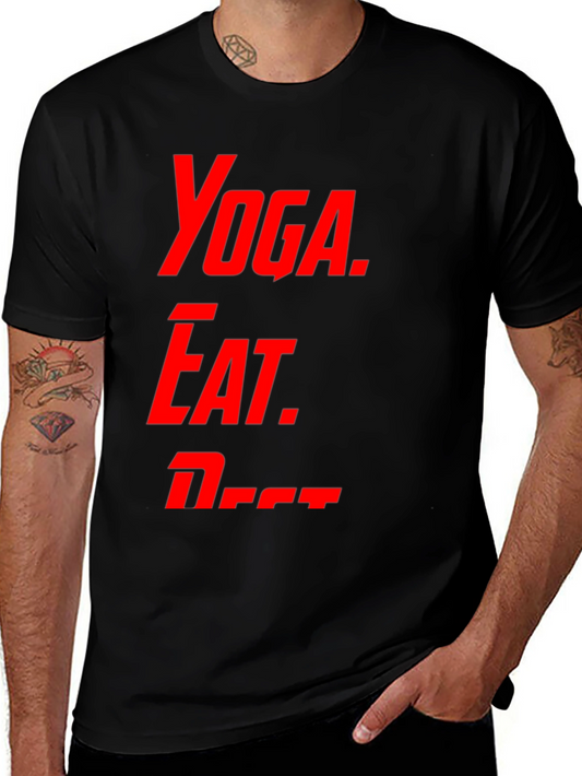 Yoga Eat Nap Mens Graphic T-Shirt