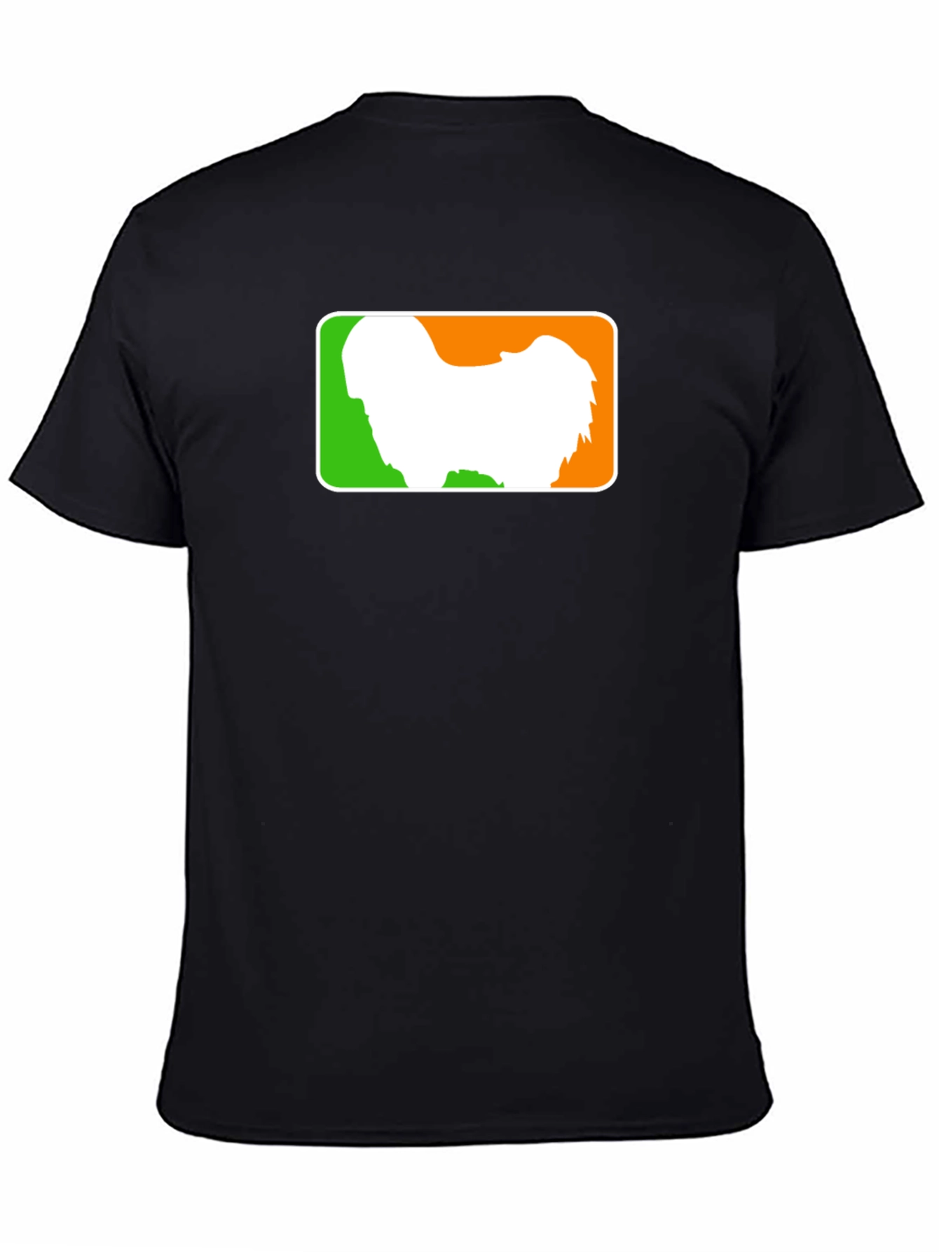 Dog Silhouette T-Shirt - Black Crew Neck