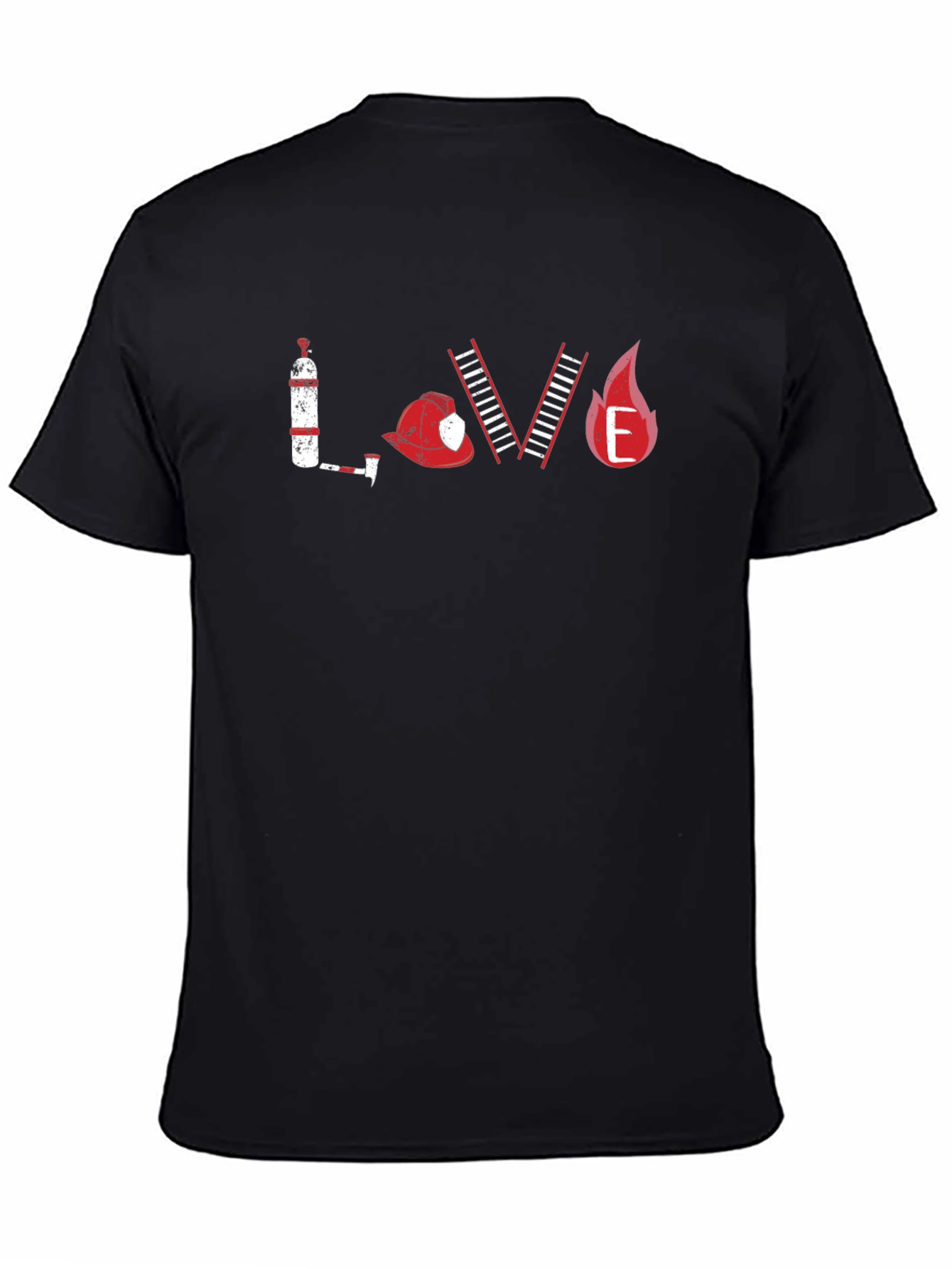 Firefighter LOVE Graphic T-Shirt - Black