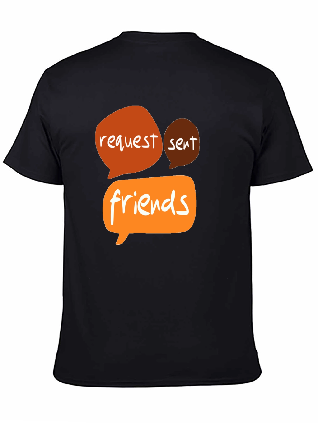 Request Sent Friends Graphic Tee - Black
