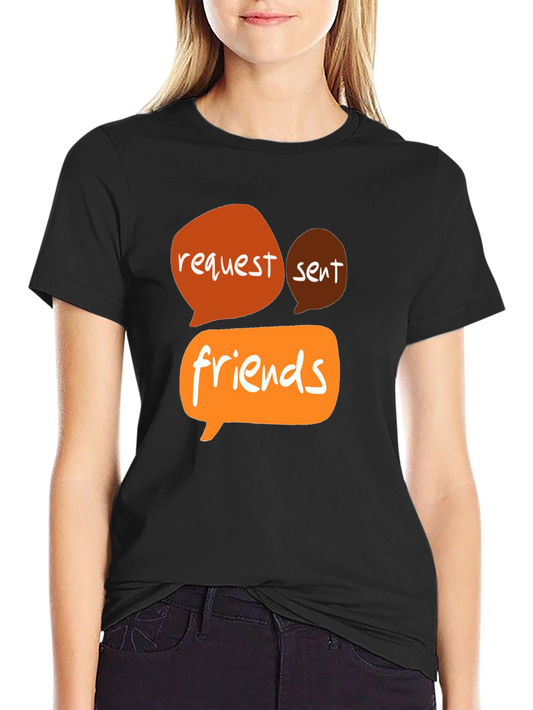 Request Sent Friends Graphic Tee - Black